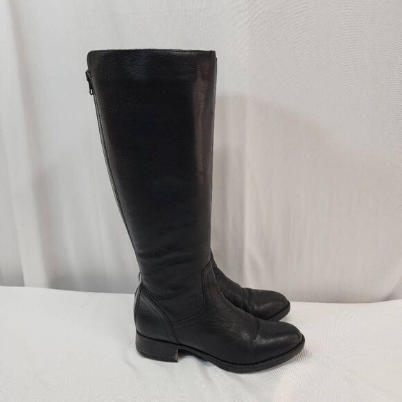 Steve Madden Size 6 M Womens Jasper Leather Almond Toe Knee High Riding Black Bo - Picture 3 of 9
